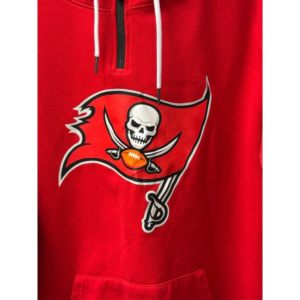 Tampa Bay Buccaneers‎ NFL Hoodie Mens XL Red Quarter Zip Pullover